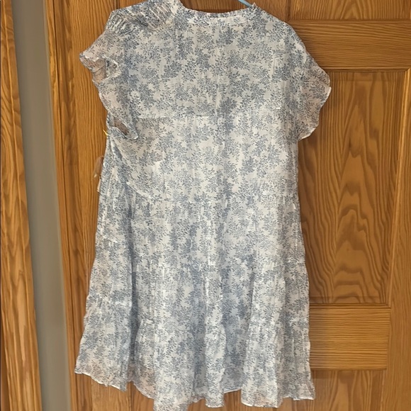 NWT CeCe White Flutter Sleeve Yoke Detail Dress lined - Picture 7 of 9